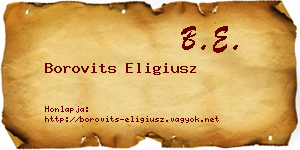 Borovits Eligiusz névjegykártya